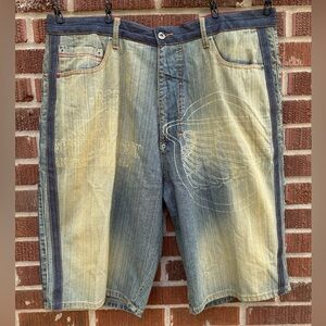 Indigo Red NWOT Mens Faded Farwest Color Industrial Denim Flex Shorts Size 40